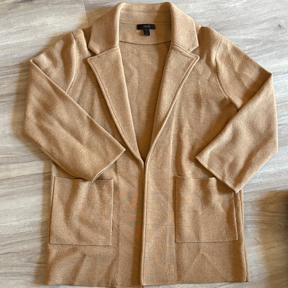 J. Crew Tan Open-Front Cardigan